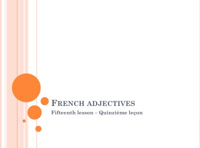 French Adjectives author OpenUCT. University of Cape Town