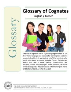 Glossary of Cognates English to French author NYU